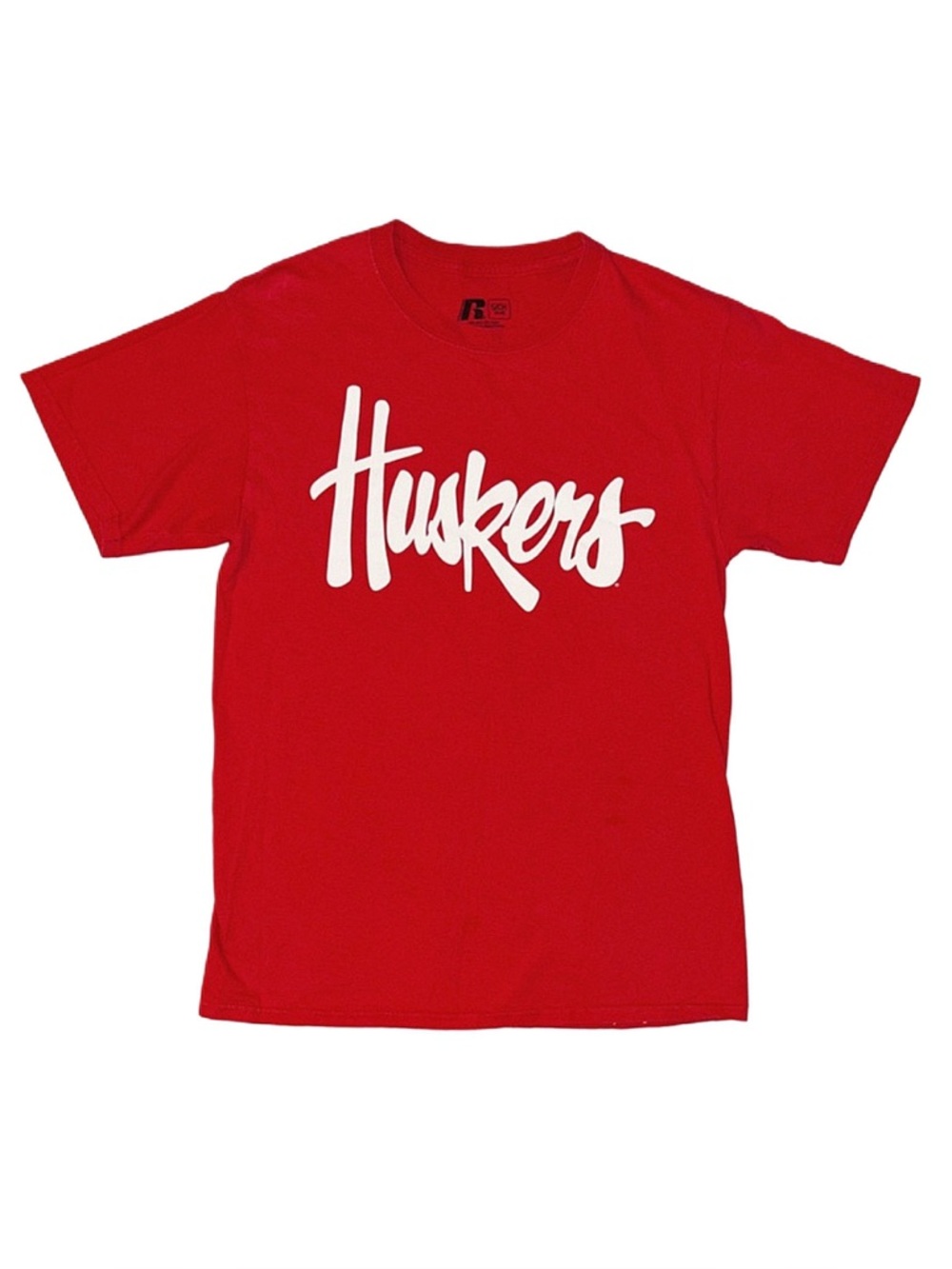 RUSSELL Men's Huskers Red Short Sleeve Shirt Small